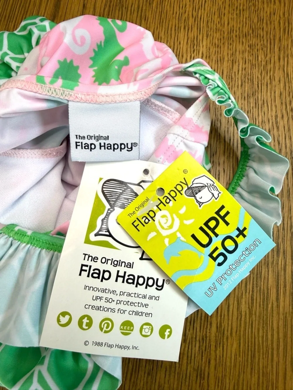 Flap Happy Seahorse One Piece Swimsuit Pink Green Ruffle Sz 2 NWT